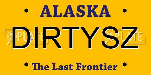 DIRTYSZ Alaska License Plate