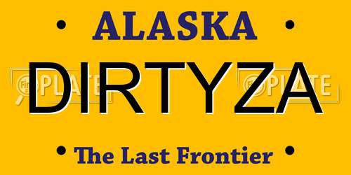 DIRTYZA Alaska License Plate