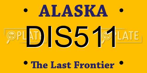 DIS511 Alaska License Plate