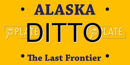 DITTO Alaska License Plate