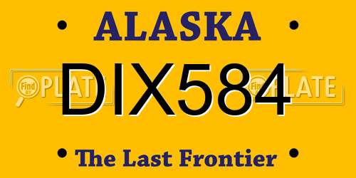 DIX584 Alaska License Plate