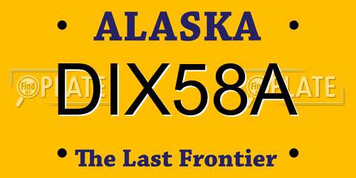 DIX58A Alaska License Plate