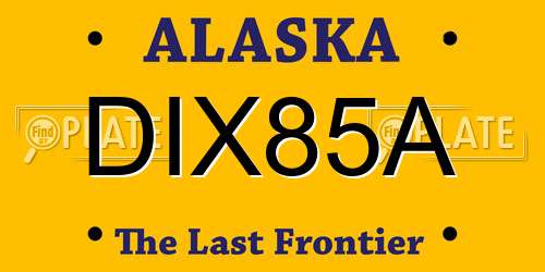 DIX85A Alaska License Plate