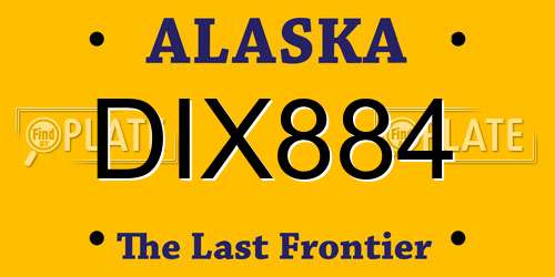 DIX884 Alaska License Plate