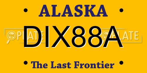 DIX88A Alaska License Plate