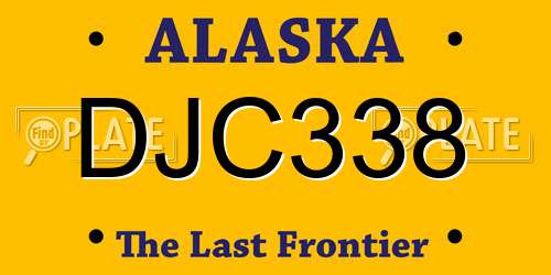 DJC338 Alaska License Plate