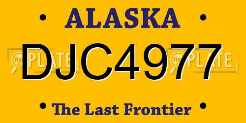 DJC4977 Alaska License Plate