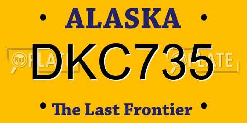 DKC735 Alaska License Plate