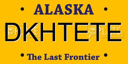 DKHTETE Alaska License Plate