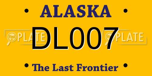 DL007 Alaska License Plate