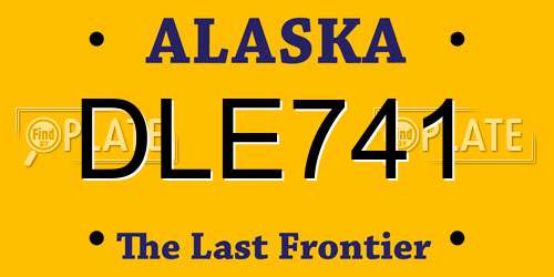 DLE741 Alaska License Plate