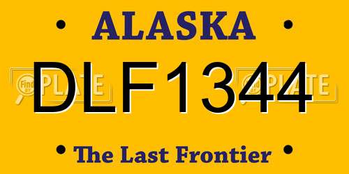 DLF1344 Alaska License Plate