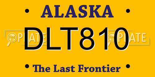 DLT810 Alaska License Plate