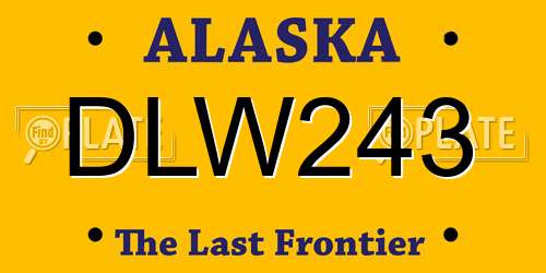 DLW243 Alaska License Plate