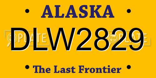 DLW2829 Alaska License Plate