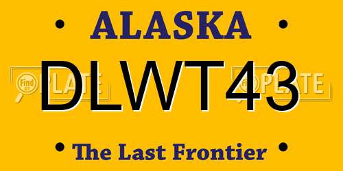 DLWT43 Alaska License Plate