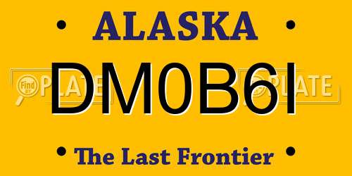 DM0B6I Alaska License Plate