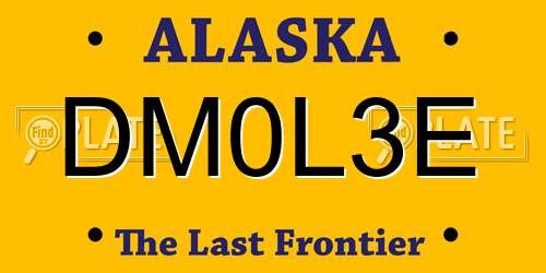 DM0L3E Alaska License Plate