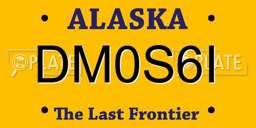DM0S6I Alaska License Plate