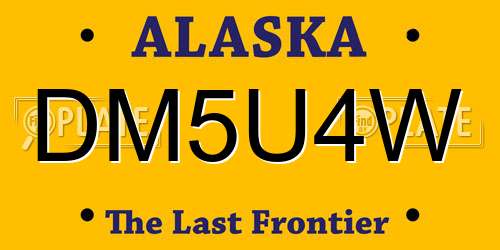 DM5U4W Alaska License Plate