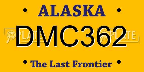DMC362 Alaska License Plate