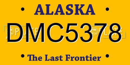 DMC5378 Alaska License Plate