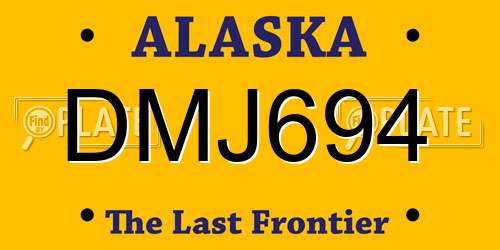 DMJ694 Alaska License Plate