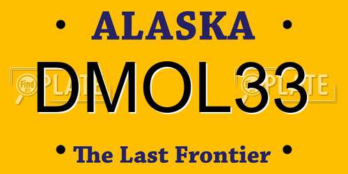 DMOL33 Alaska License Plate