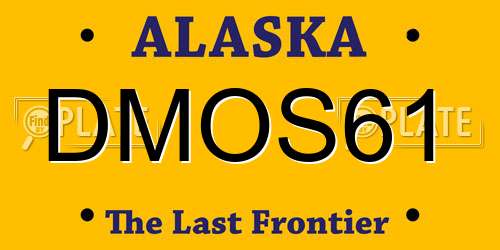 DMOS61 Alaska License Plate