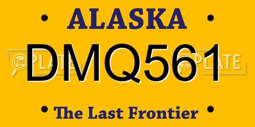 DMQ561 Alaska License Plate