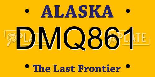 DMQ861 Alaska License Plate