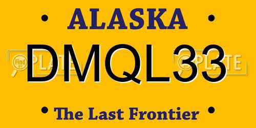 DMQL33 Alaska License Plate