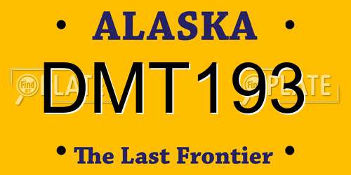DMT193 Alaska License Plate