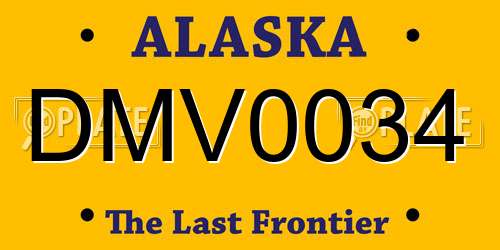 DMV0034 Alaska License Plate