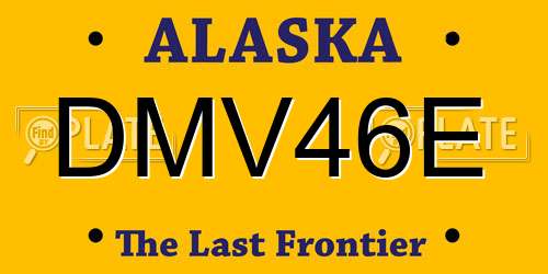 DMV46E Alaska License Plate