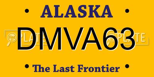 DMVA63 Alaska License Plate
