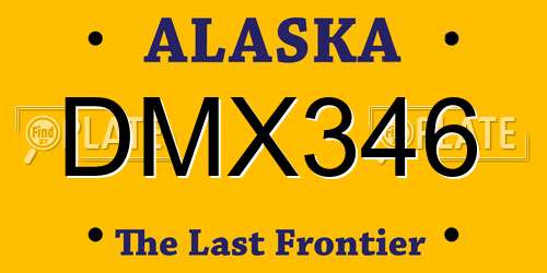 DMX346 Alaska License Plate