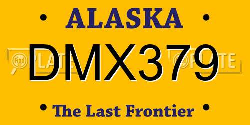 DMX379 Alaska License Plate