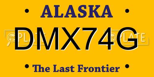 DMX74G Alaska License Plate