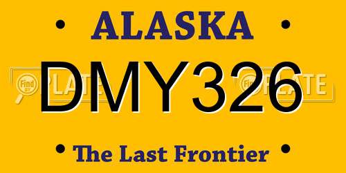 DMY326 Alaska License Plate