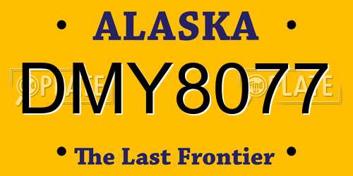 DMY8077 Alaska License Plate