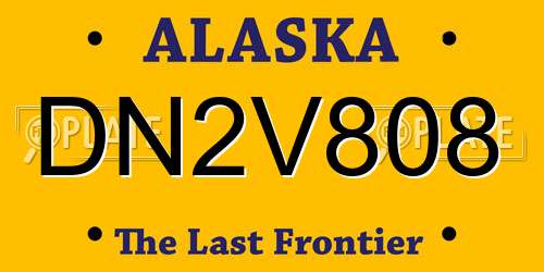 DN2V808 Alaska License Plate