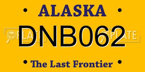 DNB062 Alaska License Plate
