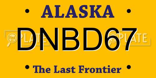 DNBD67 Alaska License Plate