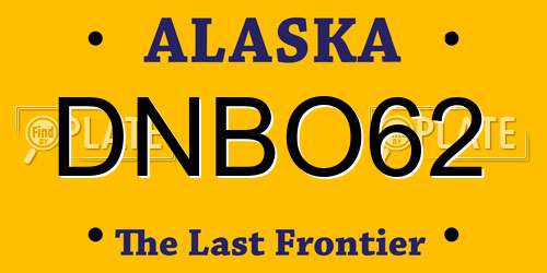 DNBO62 Alaska License Plate