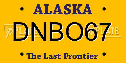 DNBO67 Alaska License Plate