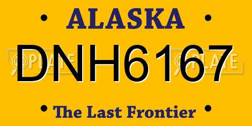 DNH6167 Alaska License Plate