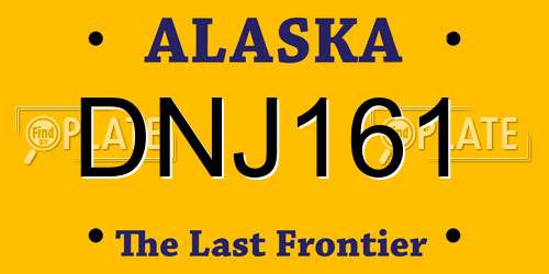 DNJ161 Alaska License Plate