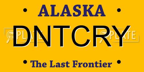 DNTCRY Alaska License Plate