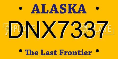 DNX7337 Alaska License Plate